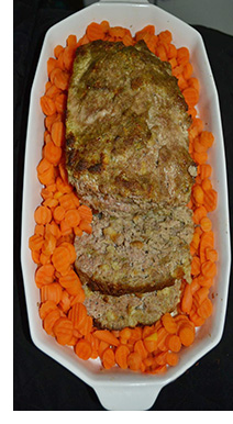 Delicious Turkey Meatloaf served with carrots