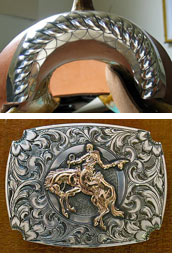 Detail of saddle and belt buckle