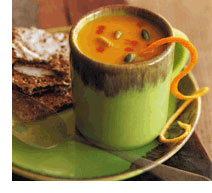 Mug of delicious curried pumpkin soup!