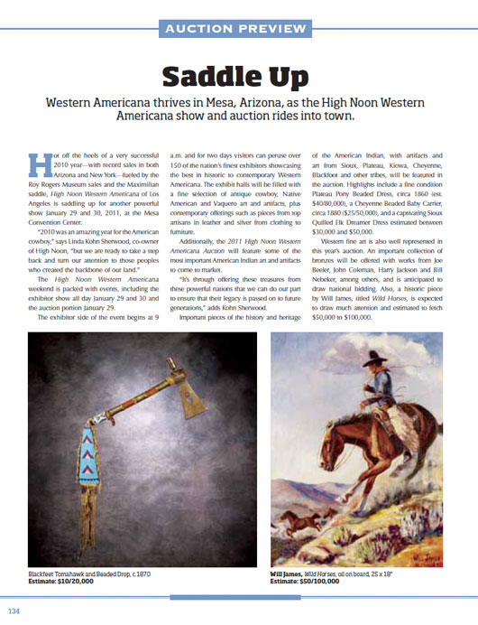Western Art Collector January 2011 Story page 1